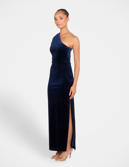 Daina One Shoulder Velvet Gown